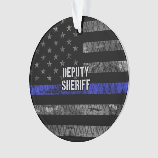 Stellvertretender Sheriff Distressed Flag Ornament (Vorderseite)