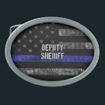 Stellvertretender Sheriff Distressed Flag Ovale Gürtelschnalle<br><div class="desc">Stellvertretender Sheriff Distressed Flag</div>