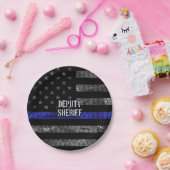 Stellvertretender Sheriff Distressed Flag Pappteller (Party)