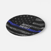 Stellvertretender Sheriff Distressed Flag Pappteller (Schrägansicht)