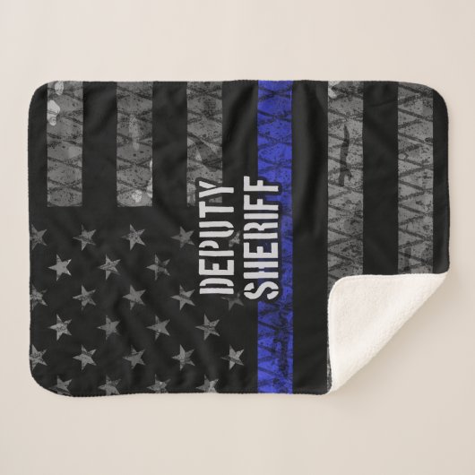 Stellvertretender Sheriff Distressed Flag Sherpadecke (Vorderseite (Horizontal))