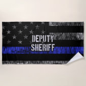 Stellvertretender Sheriff Distressed Flag Strandtuch (Vorderseite)