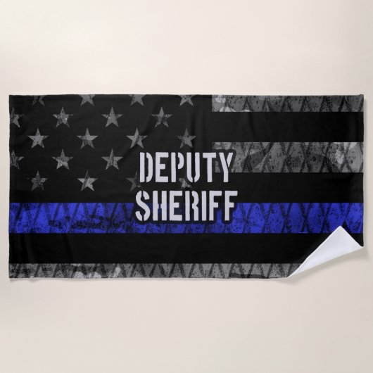 Stellvertretender Sheriff Distressed Flag Strandtuch (Vorderseite)