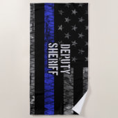 Stellvertretender Sheriff Distressed Flag Strandtuch (Vorderseite)