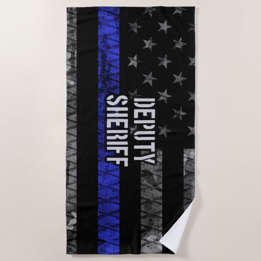 Stellvertretender Sheriff Distressed Flag Strandtuch (Vorderseite)