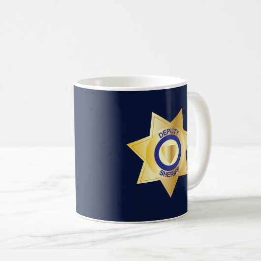 Stellvertretender Sheriff Gold Star Abzeichen Kaffeetasse (VorderseiteRechts)