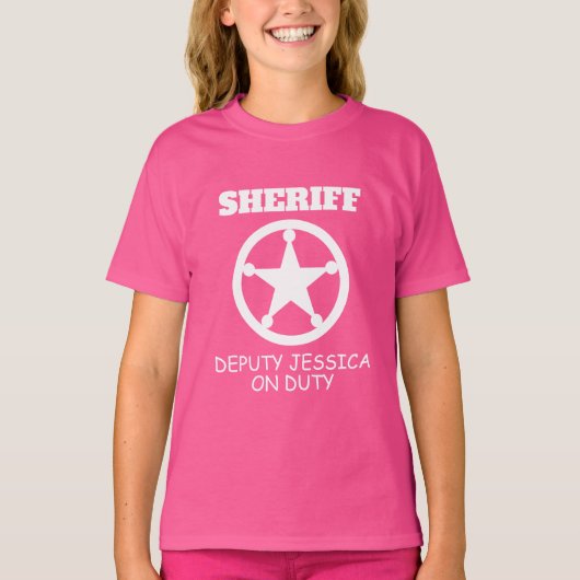 Stellvertretender Sheriff-Polizeistar Abzeichen Pi T-Shirt (Vorderseite)