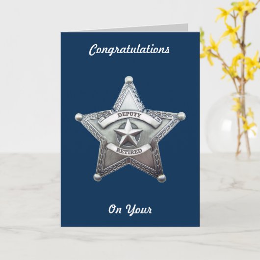 Stellvertretender Sheriff Retirement Card Karte (Gelbe Blume)