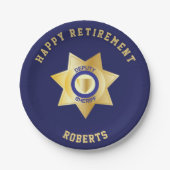 Stellvertretender Sheriff Retirement Party Gold St Pappteller (Vorderseite)