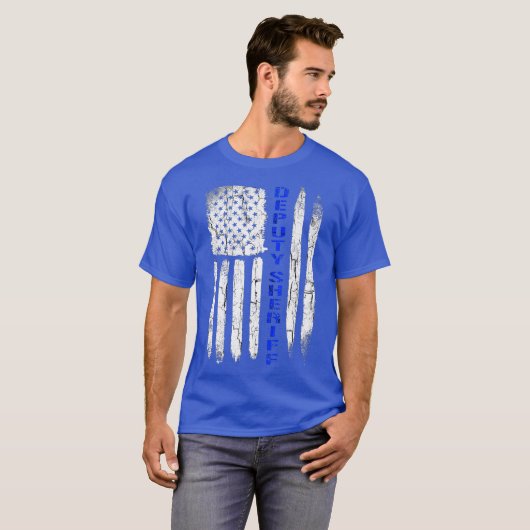 Stellvertretender Sheriff s s for Men Thin Blue Li T-Shirt (Vorne ganz)