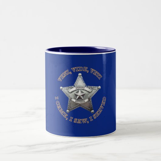 Stellvertretendes Sheriffs Abzeichen-Logo Zweifarbige Tasse (Mittel)