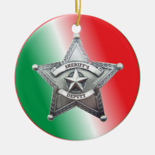 Stellvertretendes Sheriffs Star-Abzeichen Keramik Ornament