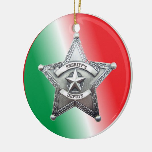 Stellvertretendes Sheriffs Star-Abzeichen Keramik Ornament (Links)
