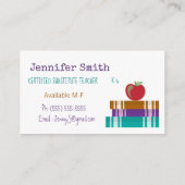 Stellvertreter | Lehrer | Tutor White Business Car Visitenkarte (Rückseite)