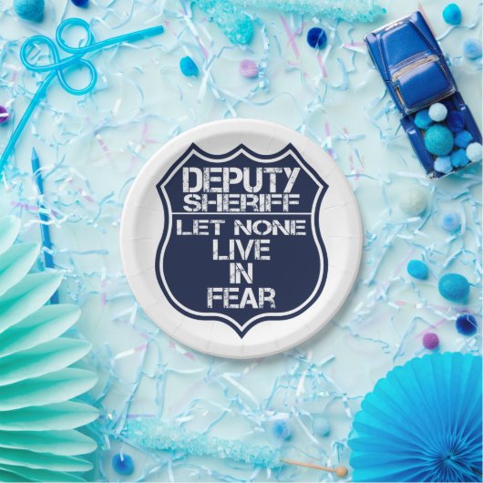 Stellvertreter Sheriff Ließ niemanden in Furchtmot Pappteller (Party)