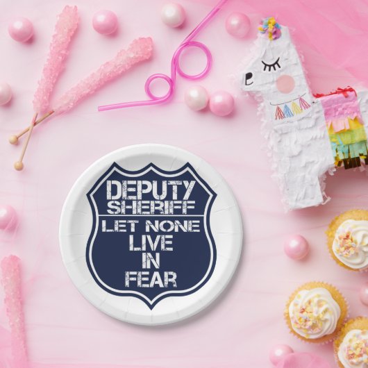 Stellvertreter Sheriff Ließ niemanden in Furchtmot Pappteller (Party)