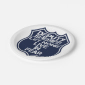 Stellvertreter Sheriff Ließ niemanden in Furchtmot Pappteller (Schrägansicht)