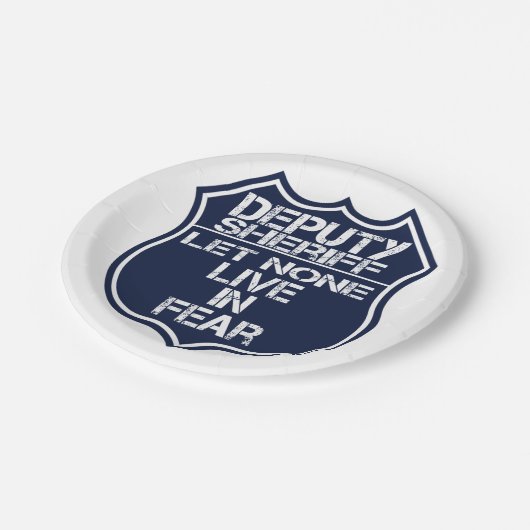 Stellvertreter Sheriff Ließ niemanden in Furchtmot Pappteller (Schrägansicht)