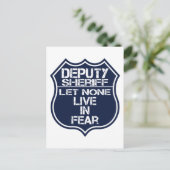 Stellvertreter Sheriff Ließ niemanden in Furchtmot Postkarte (Stehend Vorderseite)