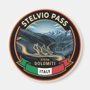 Stelvio-Pass - Berühmte Bergstraße Italien Magnet