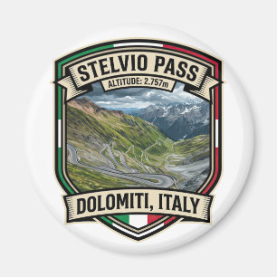 Stelvio-Pass - Europäischer Gebirgspass Magnet