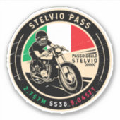 Stelvio Pass | Passo Dello Stelvio | Motorrad Aufkleber (Vorderseite)
