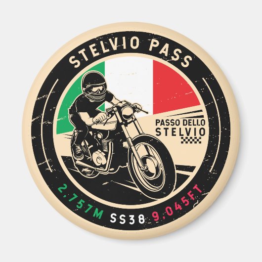 Stelvio Pass | Passo Dello Stelvio | Motorrad Magnet (Vorne)