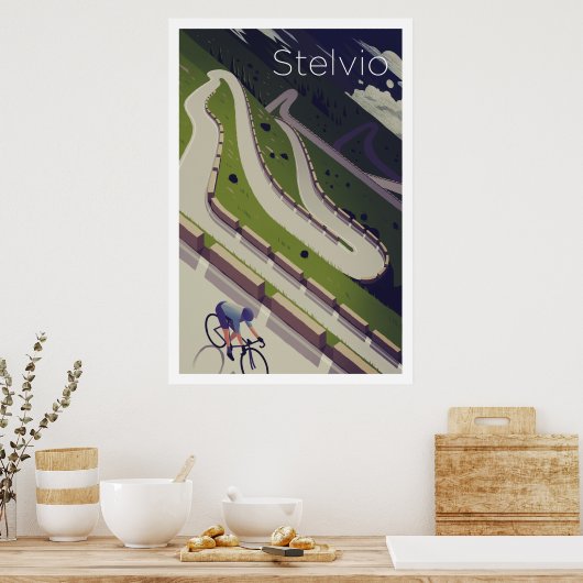 Stelvio - Radfahrplakat Poster (Küche)