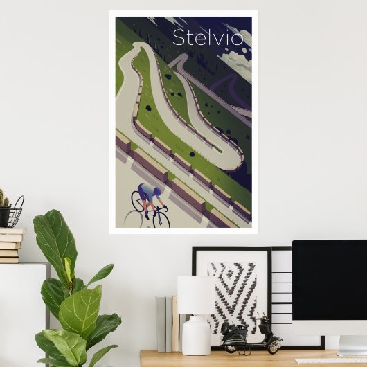 Stelvio - Radfahrplakat Poster (Heimbüro)