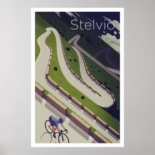 Stelvio - Radfahrplakat Poster (Vorne)
