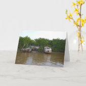 Stelzehäuser auf dem Amazonas Karte (Gelbe Blume)