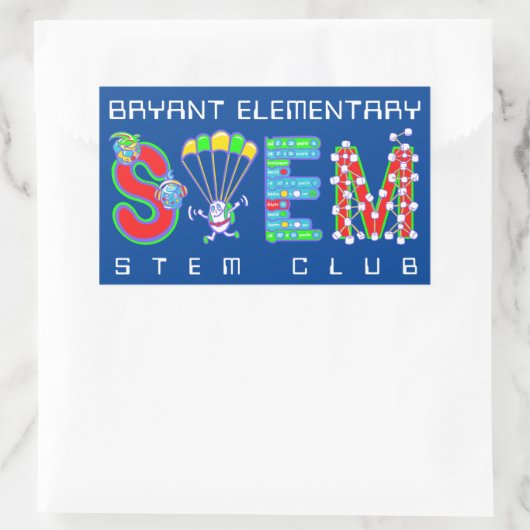 STEM Club Rechteckiger Aufkleber (Tasche)