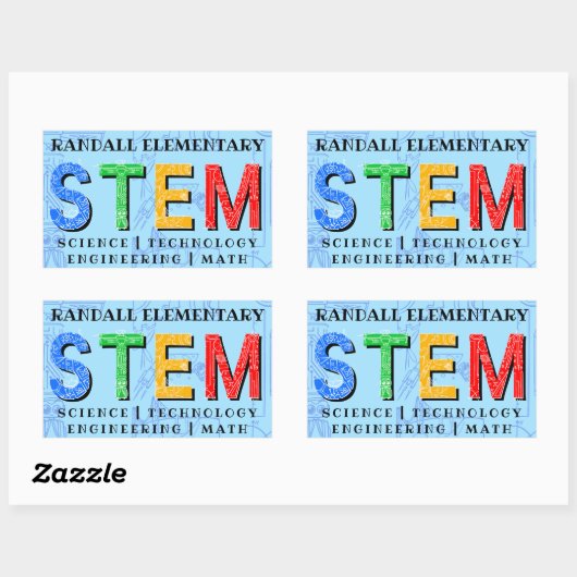STEM Educational Rechteckiger Aufkleber (Blatt)