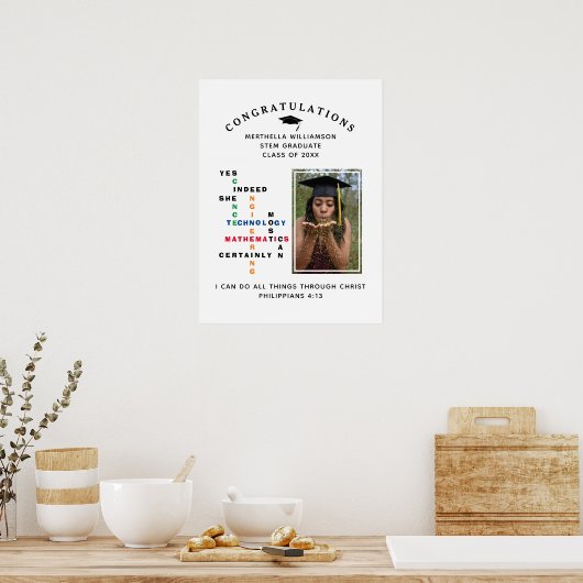 STEM Graduate JES SIE KANN Glückwunsch Poster (Küche)