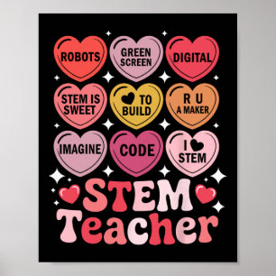 Stem-Lehrer Valentinstag Naturwissenschaften Techn Poster