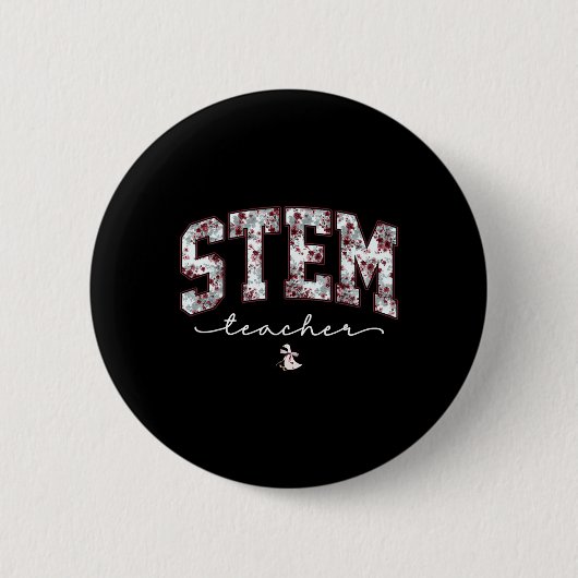 Stem Science Technology Engineering Math Teacher V Button (Vorderseite)