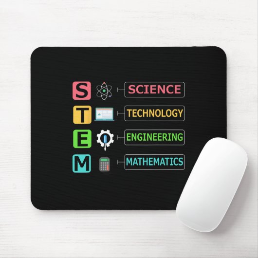 Stem Science Technology Engineering Mathematik Leh Mousepad (Mit Mouse)