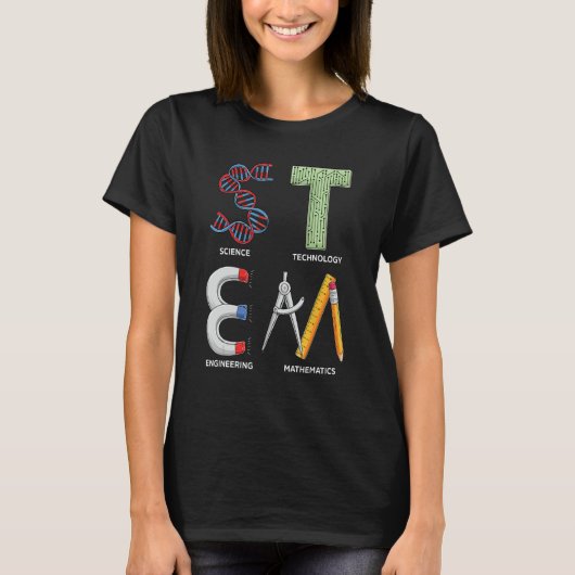 STEM Science Technology Engineering Mathematiker S T-Shirt (Vorderseite)