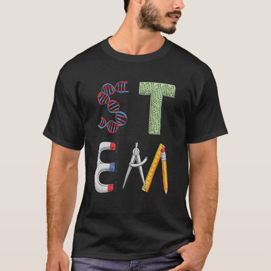 STEM Science Technology Engineering Mathematiker S T-Shirt (Vorderseite)