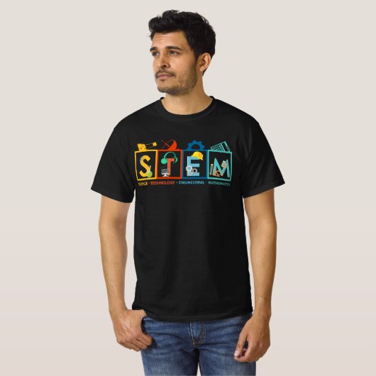 STEM Science Technology Engineering Mathematiker S T-Shirt (Vorne ganz)