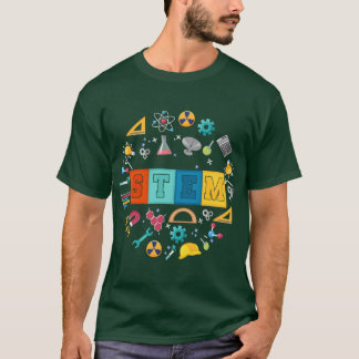 Stem Scienceechnology Engineering Matheacher Back  T-Shirt