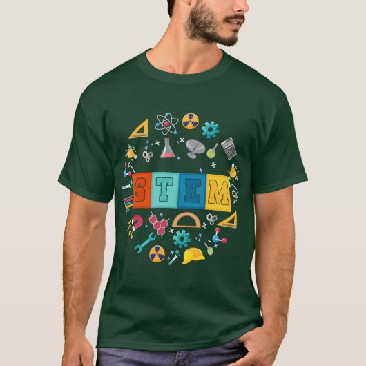 Stem Scienceechnology Engineering Matheacher Back  T-Shirt (Vorderseite)