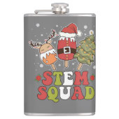 STEM Squad Rentier Santa Tree Ice Weihnachten Flachmann (Vorderseite)