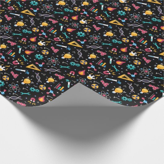 STEM-Symbole: Wissenschaft, Technik, etc. Geschenkpapier (Ecke)