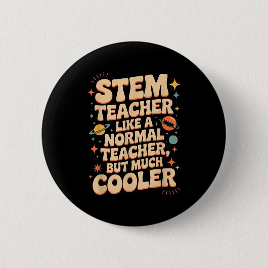 Stem Teacher Definition Funny Science Math Tech Te Button (Vorderseite)