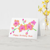 Stem von Orchids individuell anpassbare Grußkarte Karte (Gelbe Blume)