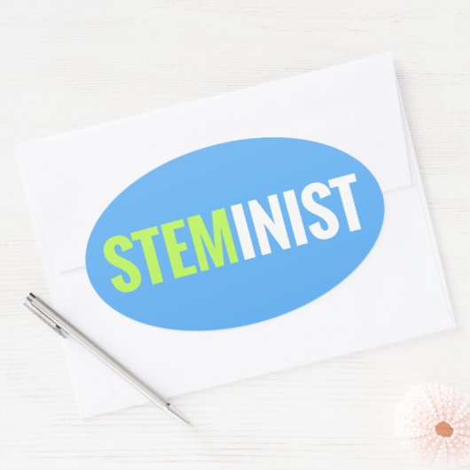 STEMinist-Aufkleber - Oval Ovaler Aufkleber (Umschlag)