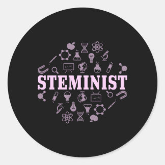 Steminist Female Scientist Steminist Pub Runder Aufkleber