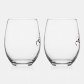 Stemless Wine Glass mit Bride und Groom-Namen Weinglas Ohne Stiel (Links)