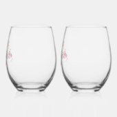 Stemless Wine Glass mit Bride und Groom-Namen Weinglas Ohne Stiel (Rechts)